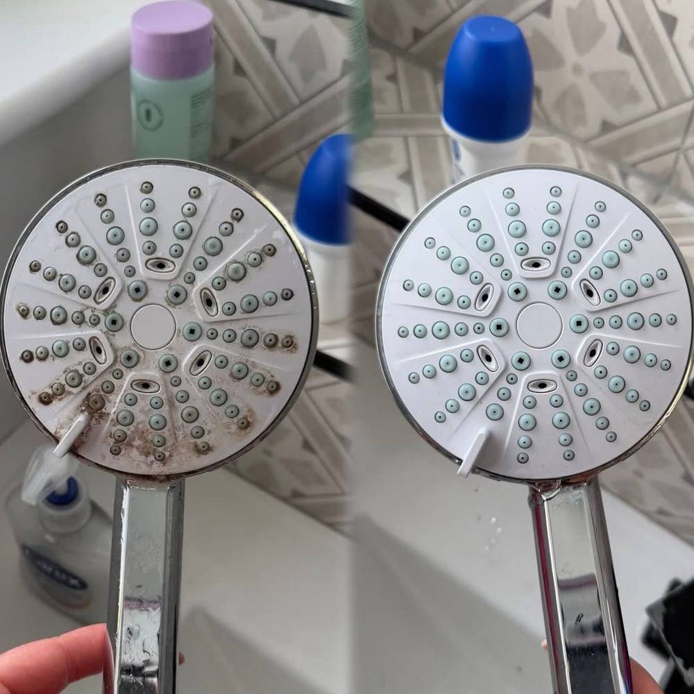 Shower head before and after